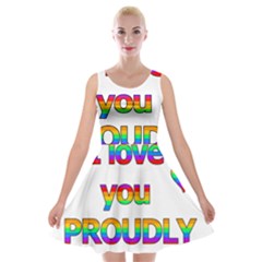 I Love You Proudly 2 Velvet Skater Dress by Valentinaart