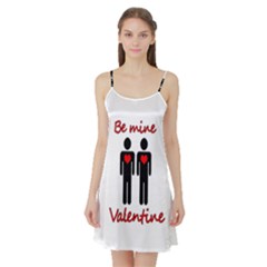 Be Mine Valentine Satin Night Slip by Valentinaart