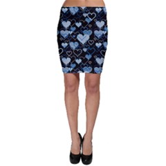 Blue Harts Pattern Bodycon Skirt by Valentinaart