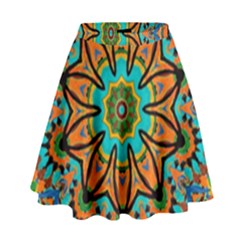 Color Abstract Pattern Structure High Waist Skirt by Amaryn4rt