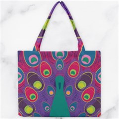 Peacock Bird Animal Feathers Mini Tote Bag by Amaryn4rt