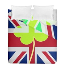 Irish British Shamrock United Kingdom Ireland Funny St  Patrick Flag Duvet Cover Double Side (full/ Double Size) by yoursparklingshop