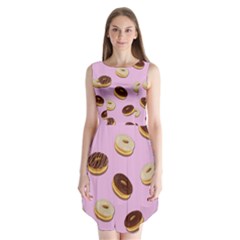 Donuts Pattern - Pink Sleeveless Chiffon Dress   by Valentinaart