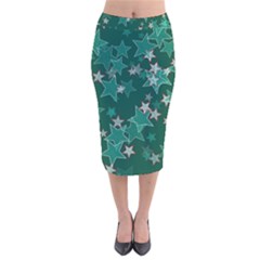 Star Seamless Tile Background Abstract Velvet Midi Pencil Skirt by Amaryn4rt