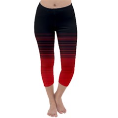 Abstract Of Red Horizontal Lines Capri Winter Leggings  by Amaryn4rt