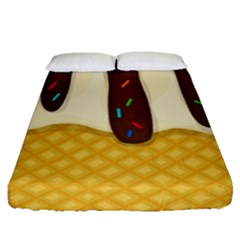 Ice Cream Zoom Fitted Sheet (queen Size) by Valentinaart