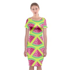 Lovely Watermelon Classic Short Sleeve Midi Dress by Brittlevirginclothing