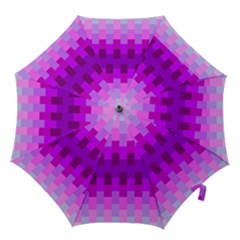 Geometric Cubes Pink Purple Blue Hook Handle Umbrellas (small) by Nexatart