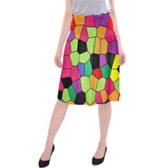 Stained Glass Abstract Background Midi Beach Skirt by Nexatart