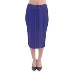 Deep Blue Lines Velvet Midi Pencil Skirt by Valentinaart