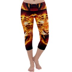 Tiger Capri Yoga Leggings by Nexatart