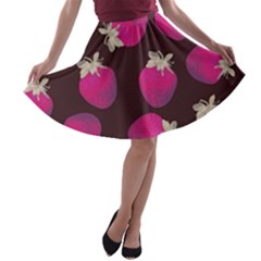 Strawverry A-line Skater Skirt by Brittlevirginclothing