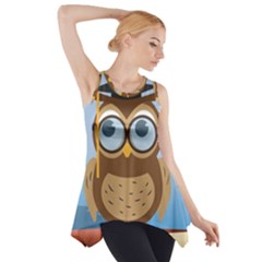 Read Owl Book Owl Glasses Read Side Drop Tank Tunic by Nexatart