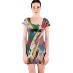 Abstract Art Art Artwork Colorful Short Sleeve Bodycon Dress by Nexatart