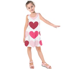 Valentine S Day Hearts Kids  Sleeveless Dress by Nexatart