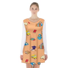 School Rocks! Long Sleeve Velvet V-neck Dress by athenastemple