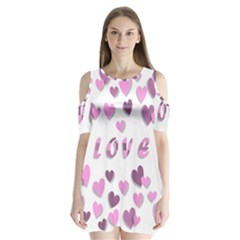 Love Valentine S Day 3d Fabric Shoulder Cutout Velvet  One Piece by Nexatart