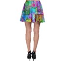 Rainbow Floral Doodle Skater Skirt View2