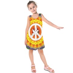 Peace Art Artwork Love Dove Kids  Sleeveless Dress by Nexatart