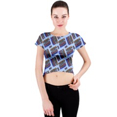 Abstract Pattern Seamless Artwork Crew Neck Crop Top by Nexatart