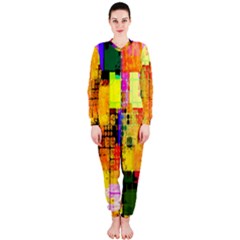 Abstract Squares Background Pattern Onepiece Jumpsuit (ladies)  by Nexatart