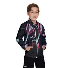 My Heart Points To Yours / Pink And Blue Cupid s Arrows (black) Wind Breaker (kids) by FashionFling