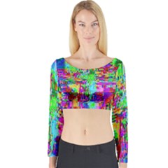 Compression Pattern Generator Long Sleeve Crop Top by Nexatart