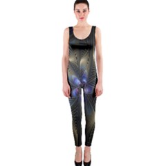 Fractal Blue Abstract Fractal Art Onepiece Catsuit by Nexatart