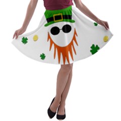 St  Patrick s Day A-line Skater Skirt by Valentinaart