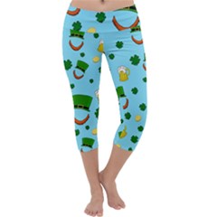 St  Patrick s Day Pattern Capri Yoga Leggings by Valentinaart