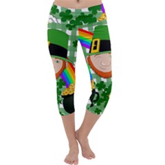 Lucky Irish Capri Yoga Leggings by Valentinaart