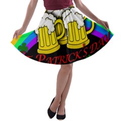 Beer Mugs A-line Skater Skirt by Valentinaart