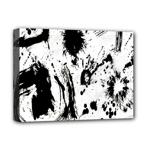Pattern Color Painting Dab Black Deluxe Canvas 16  X 12   by Nexatart