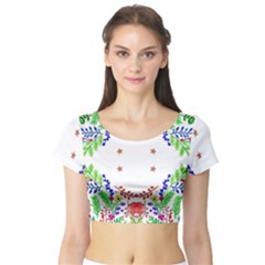 Holiday Festive Background With Space For Writing Short Sleeve Crop Top (tight Fit) by Nexatart