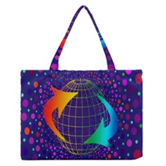 Recycling Arrows Circuit Medium Zipper Tote Bag by Nexatart