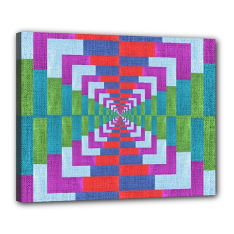 Texture Fabric Textile Jute Maze Canvas 20  X 16  by Nexatart