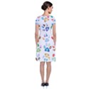 Colorful Prismatic Rainbow Animal Short Sleeve Front Wrap Dress View2