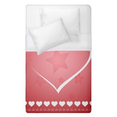 Postcard Banner Heart Holiday Love Duvet Cover (single Size) by Amaryn4rt