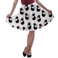 Cat Seamless Animal Pattern A-line Skater Skirt by Amaryn4rt