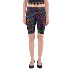 Texture Colorful Abstract Pattern Yoga Cropped Leggings by Amaryn4rt