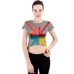 Arrows Center Inside Middle Crew Neck Crop Top by Amaryn4rt