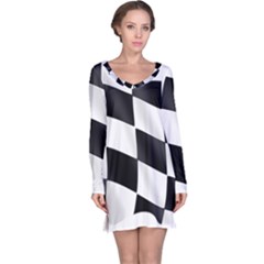 Flag Chess Corse Race Auto Road Long Sleeve Nightdress by Amaryn4rt