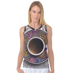 Ethnic Pattern Ornaments And Coffee Cups Vector Women s Basketball Tank Top by Amaryn4rt