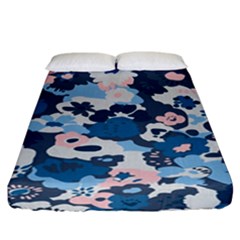 Fabric Wildflower Bluebird Fitted Sheet (california King Size) by Simbadda