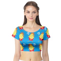 Easter Chick Short Sleeve Crop Top (tight Fit) by boho