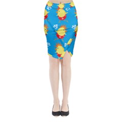 Easter Chick Midi Wrap Pencil Skirt by boho