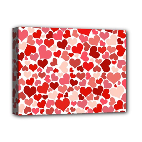 Red Hearts Deluxe Canvas 16  X 12   by boho