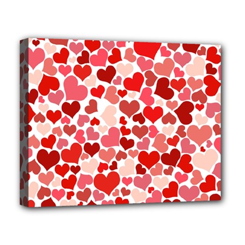 Red Hearts Deluxe Canvas 20  X 16   by boho