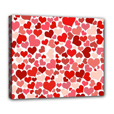 Red Hearts Deluxe Canvas 24  X 20   by boho