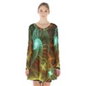 Art Shell Spirals Texture Long Sleeve Velvet V-neck Dress View1